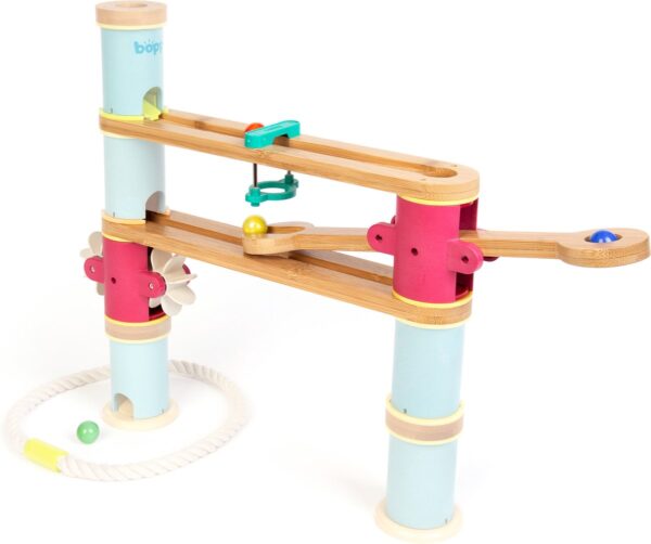 Boppi - uitbreidingspakket houten knikkerbaan- met wipwap & schoeprad2