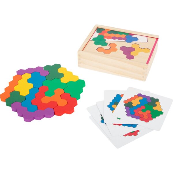 Educatief spel houten puzzel zeshoek