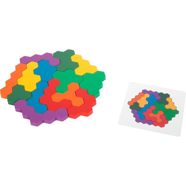 Educatief spel houten puzzel zeshoek1