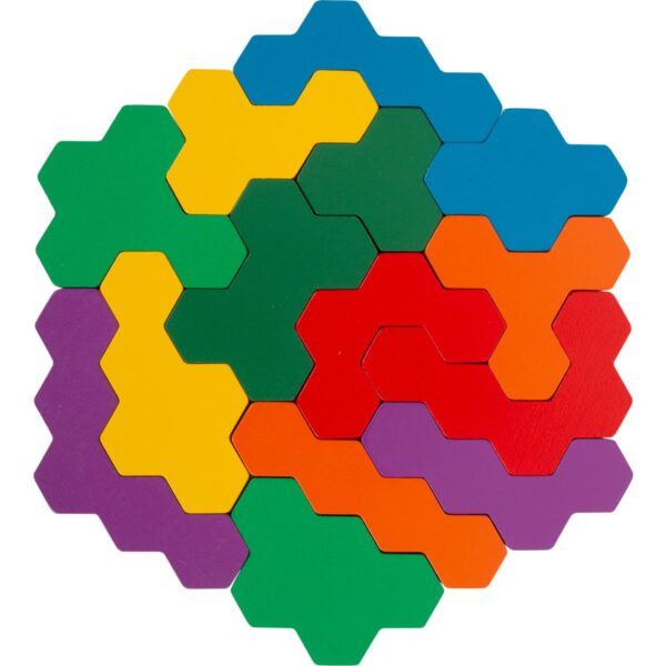 Educatief spel houten puzzel zeshoek2