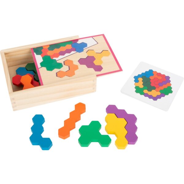 Educatief spel houten puzzel zeshoek3