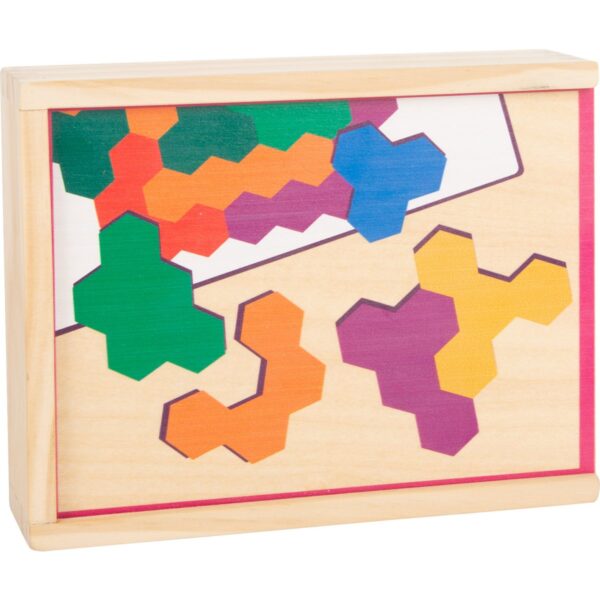 Educatief spel houten puzzel zeshoek4