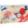 Kookgerei rood smallfoot1 Small Foot metalen Rode pannen set, kookgerei voor kinderen, rollenspel vanaf 3 jaar