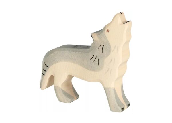Holztiger huilende wolf