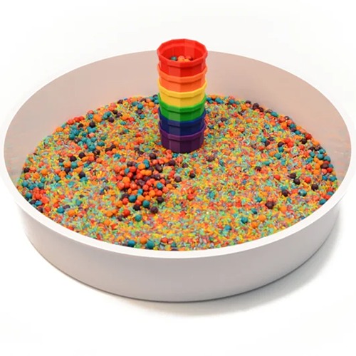regenboog zeefjes1 Regenboog Zeefjesset Medium van X Creator - Spelen, ontdekken sensorischspeelgoed