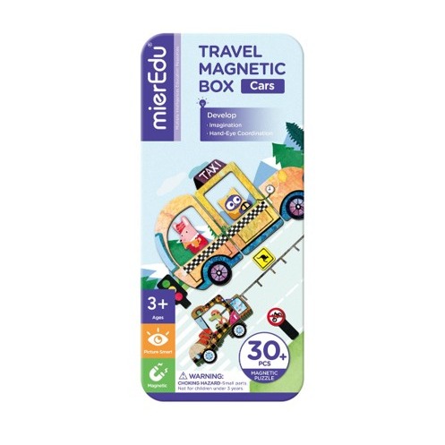 MierEdu Magnetische Puzzeldoos Voertuigen – Creatief Speelgoed voor Onderweg & Thuis