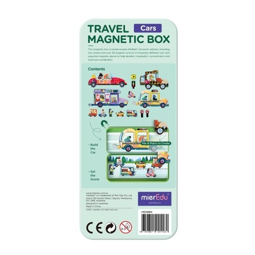 MierEdu Magnetische Puzzeldoos Voertuigen – Creatief Speelgoed voor Onderweg & Thuis