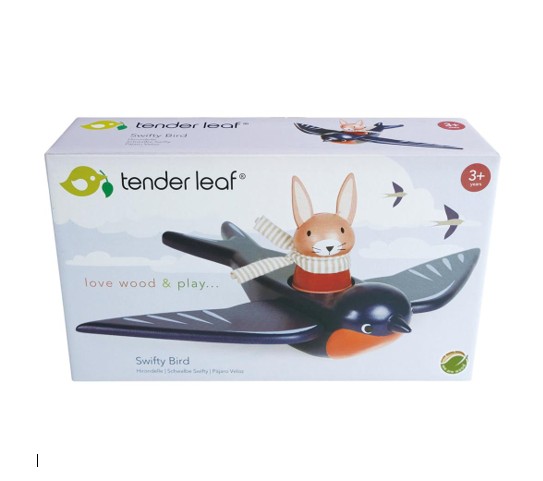 Swifty zwaluw doos Tender Leaf – Swifty Bird – Houten Zwaluwfiguur