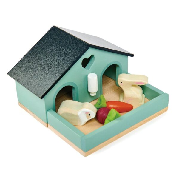Tender Leaf Houten Pet Rabbit Set – Konijnenhok met Konijnen