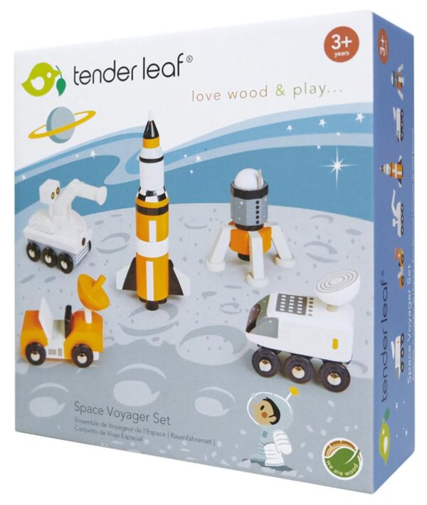 doos ruimte Tender Leaf Space Voyager Set – Houten Ruimtevaart Speelset