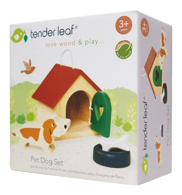 Tender Leaf Houten Pet Dog Set – Hondenhok