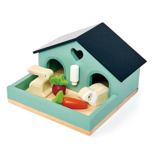 Tender Leaf Houten Pet Rabbit Set – Konijnenhok met Konijnen