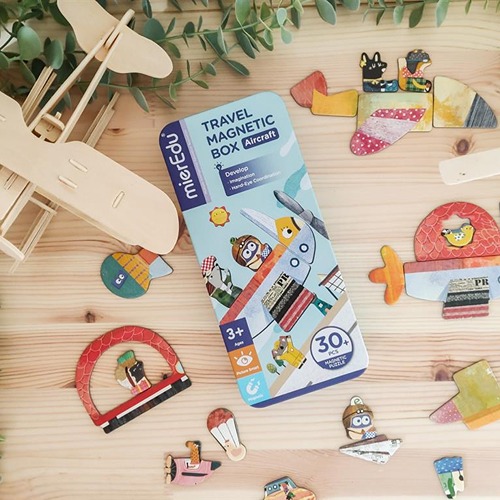 MierEdu Magnetische Puzzeldoos Vliegtuigen – Educatief Reisspeelgoed vol Fantasie en Avontuur