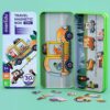 MierEdu Magnetische Puzzeldoos Voertuigen – Creatief Speelgoed voor Onderweg & Thuis