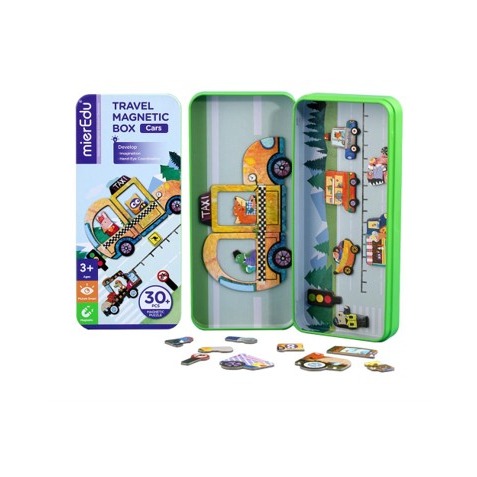 MierEdu Magnetische Puzzeldoos Voertuigen – Creatief Speelgoed voor Onderweg & Thuis