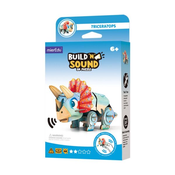 MierEdu – 3D Puzzel Build & Sound – Triceratops bouwpakket