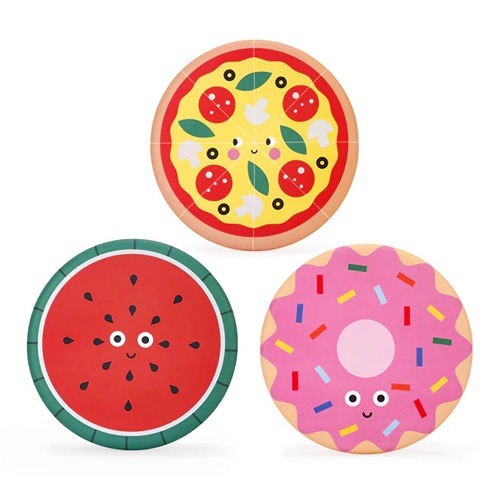 3 frisbeeskidoki Kikkerland Kidoki Flexibele Vliegende Schijven – Donut, Pizza & Watermeloen!