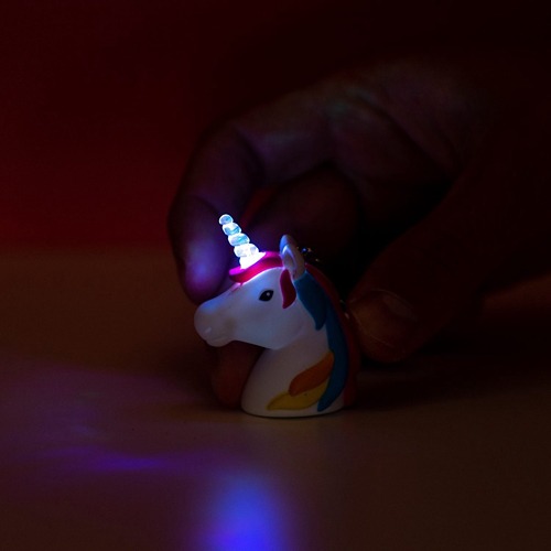 Kikkerland Eenhoorn - Unicorn LED Sleutelhanger met Geluid