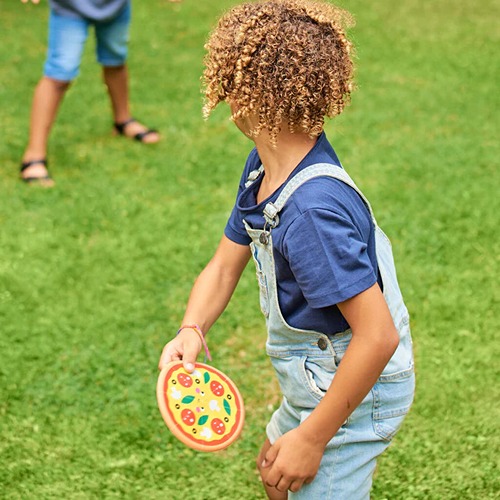 frisbee gooien Kikkerland Kidoki Flexibele Vliegende Schijven – Donut, Pizza & Watermeloen!