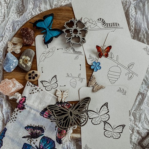 Wildebras Lifecycle Flashcards Vlinder – Educatief Montessori natuur speelgoed bij Het Speellab