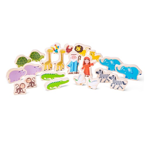 new-classic-toys-vormenboot-ark-van-noach-houten-speelgoed New Classic Toys Vormenboot Ark van Noach – houten vormenstoof met dieren