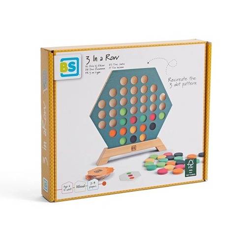 BS Toys 3 bij elkaar houten bordspel voor kinderen vanaf 6 jaar
