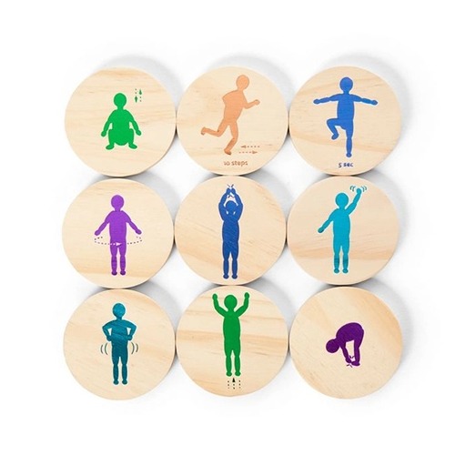 Close-up van de houten onderdelen van BS Toys Moves