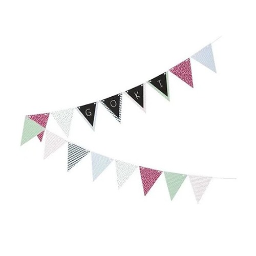 Goki karton krijt beshrijfbare vlaggenlijn van 5 meter voor kinderen om zelf te beschrijven