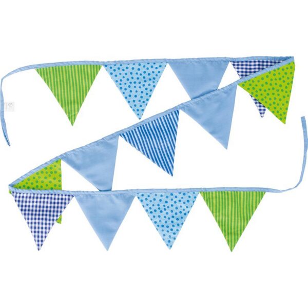 Goki vlaggenketting van stof als duurzame verjaardagsslinger voor kinderen bij het Speellab