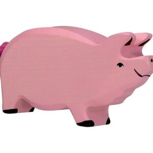 Van duurzaam hout handgemaakte groot varken waldorf geinspiteerd van Holztiger bij Het Speellab