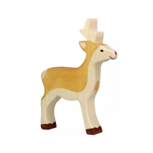 Van duurzaam hout handgemaakte reebok waldorf geinspiteerd van Holztiger bij Het Speellab