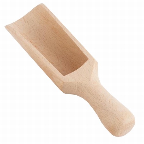 Houten schep voor sensorisch spel met speelrijst