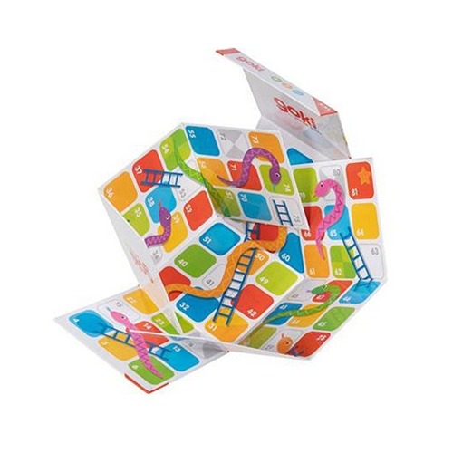 Houten slangen en ladders spel van Goki educatief speelgoed