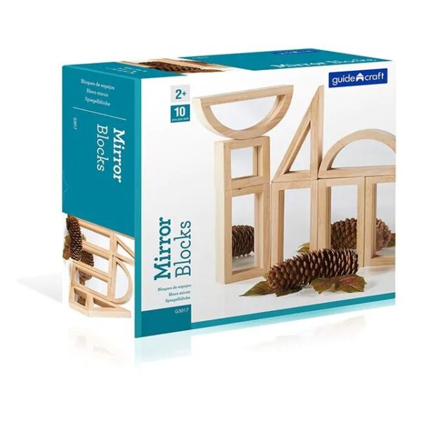 Guidecraft regenboog spiegelblokken van hout – sensorisch speelgoed voor peuters en kleuters