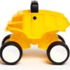 Educatief speelgoed Hape Dump Truck Geel stimuleert motorische vaardigheden