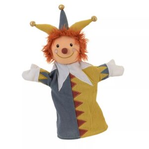 Educatieve handpop Harlekijn van Egmont Toys voor taalontwikkeling, rollenspel en fantasie bij het Speellab