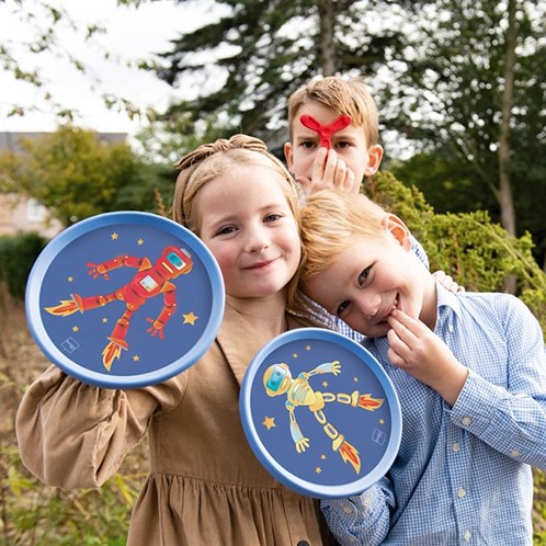 hand-disker-duo-robot-speelgoed Magnetisch werpspel voor 2 spelers robot thema