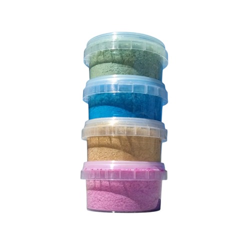 sensoryfun-4kleur-sensorypopp-combinatie.jpg Vier potten in kleur groen, blauw, oranje, rose sensorypopp