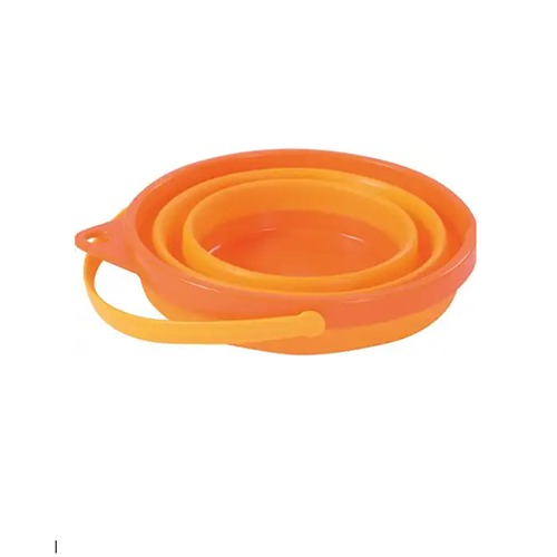 Eduplay-opvouwbare-emmer- strandspeelgoed Eduplay oranje emmer ingevouwen handig voor kamperen