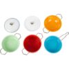 small-foot-gekleurde-pannenset-kinderen-kookaccessoires Pannen en vergiet van SMall Foot voor speelkeuken of modderkeuken.